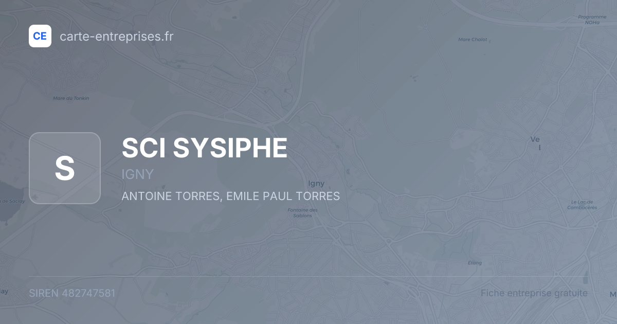 SCI SYSIPHE — 482747581 — fiche entreprise