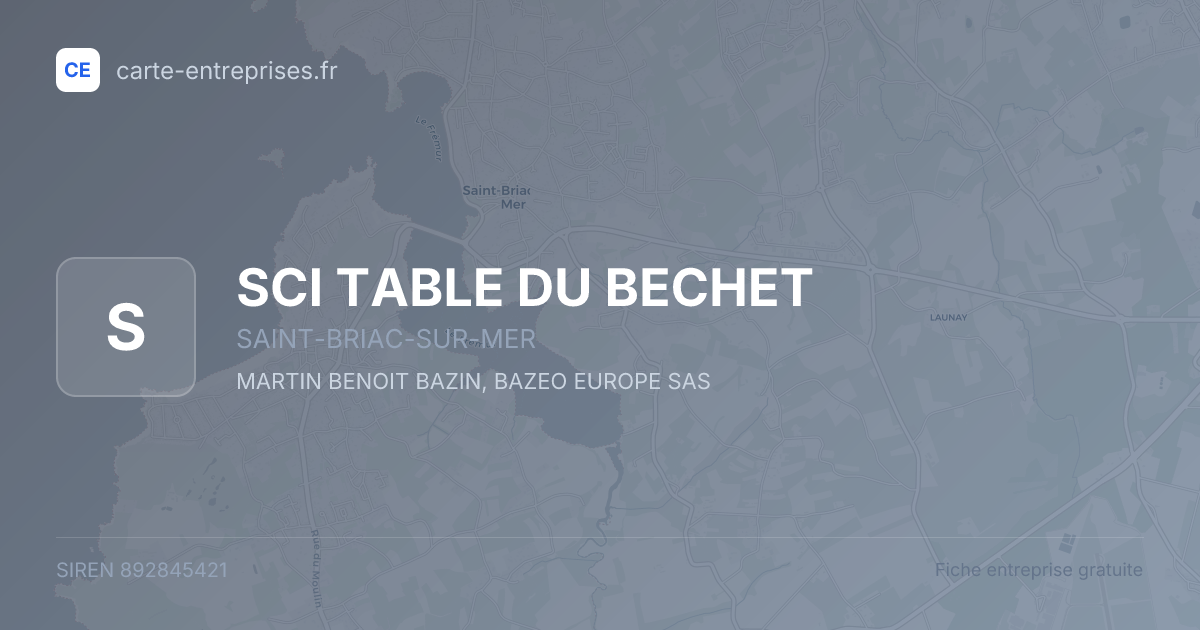 SCI TABLE DU BECHET — 892845421 — fiche entreprise
