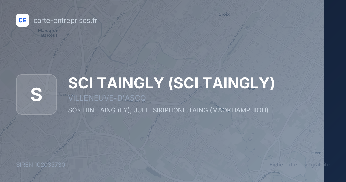SCI TAINGLY — 102035730 — fiche entreprise