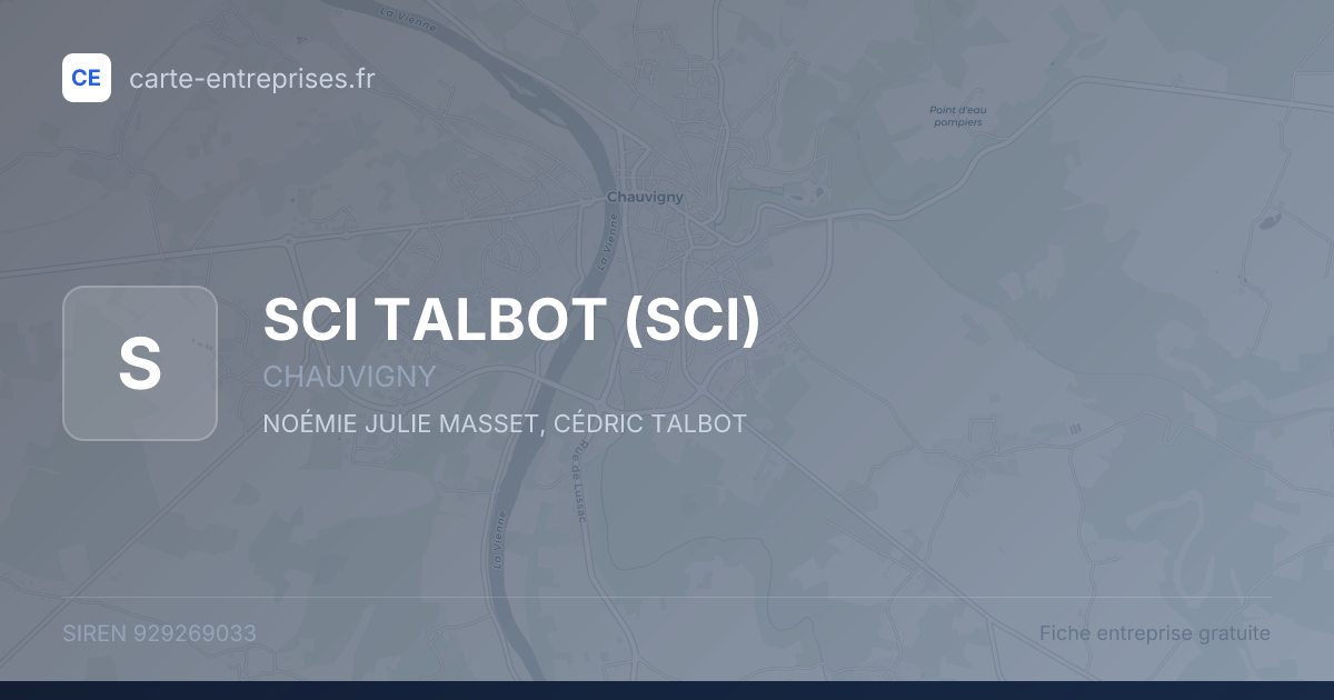 SCI TALBOT (SCI) — 929269033 — fiche entreprise