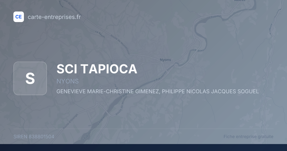 SCI TAPIOCA — 838801504 — fiche entreprise