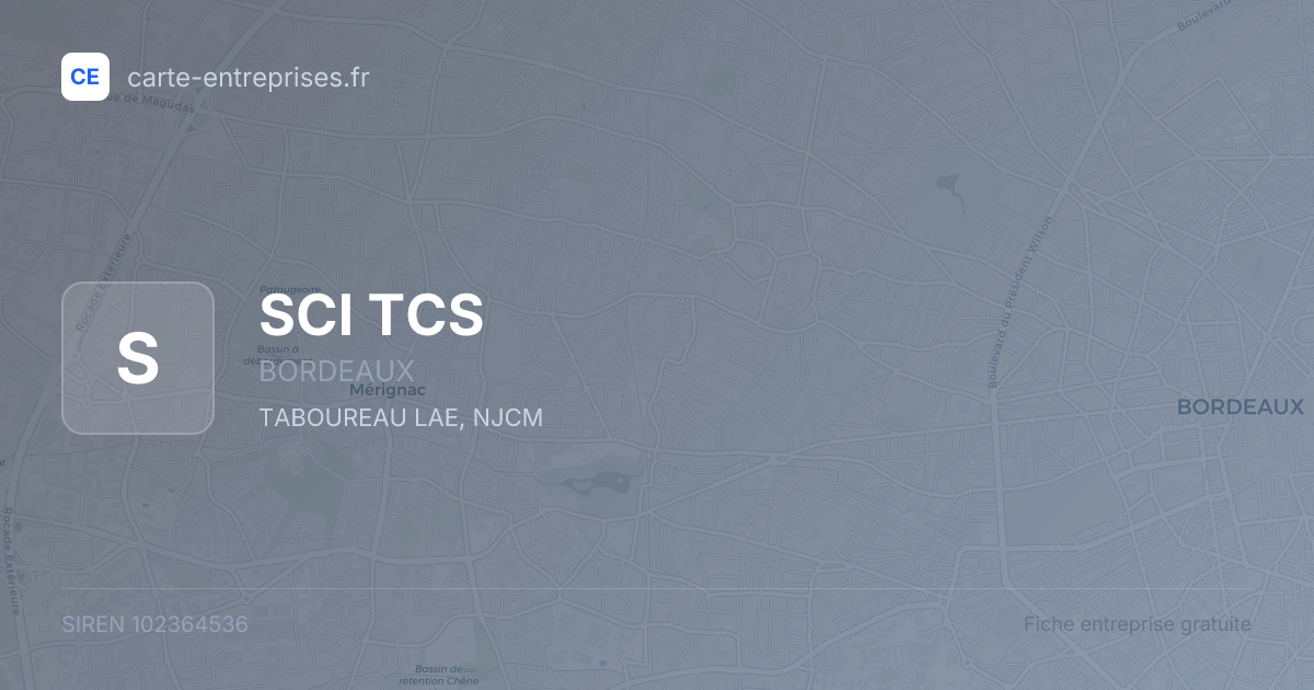 SCI TCS — 102364536 — fiche entreprise