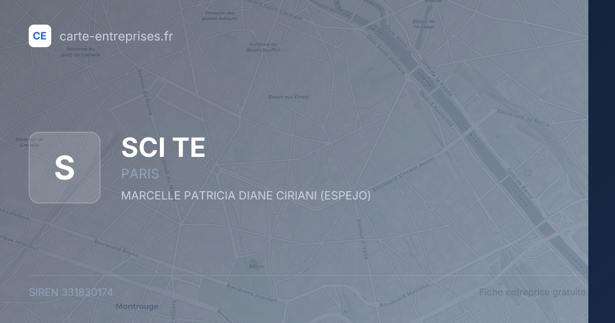 SCI TE — 331830174 — fiche entreprise