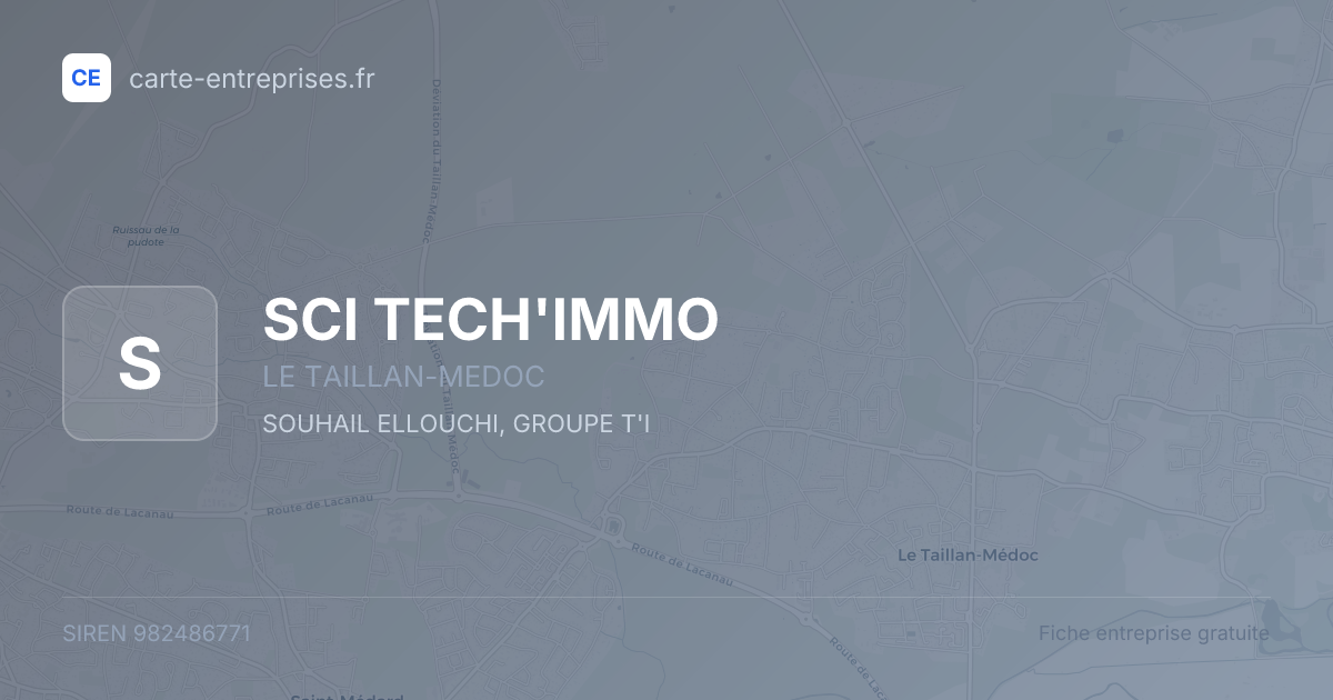 SCI TECH'IMMO — 982486771 — fiche entreprise