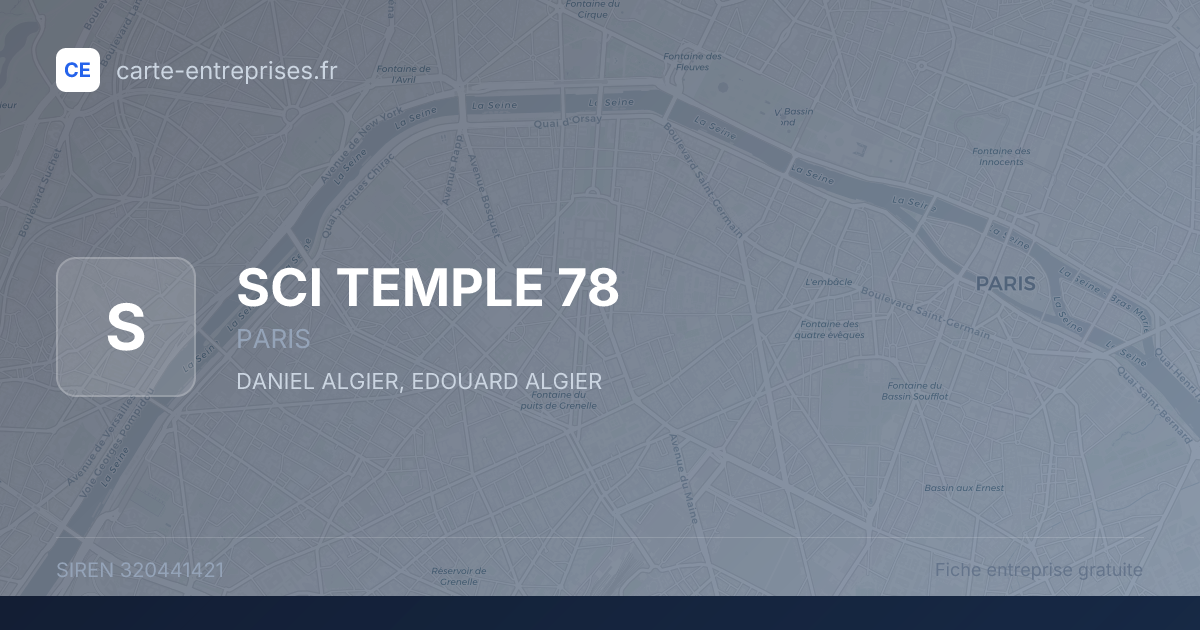 SCI TEMPLE 78 — 320441421 — fiche entreprise