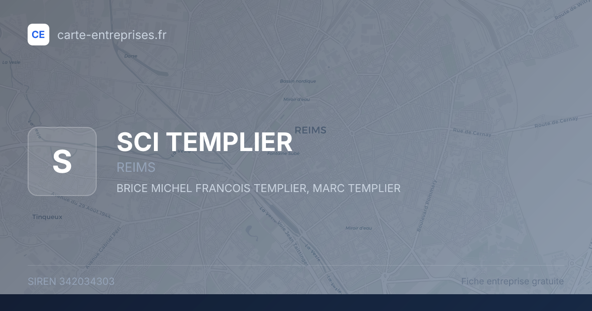 SCI TEMPLIER — 342034303 — fiche entreprise