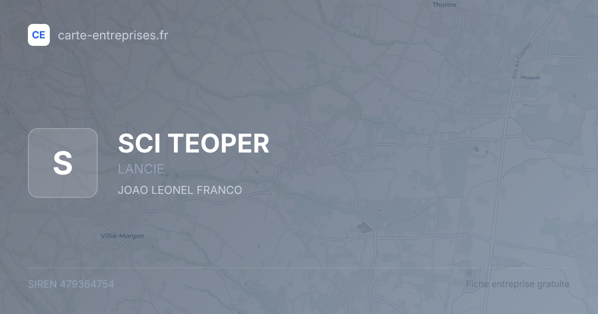 SCI TEOPER — 479364754 — fiche entreprise