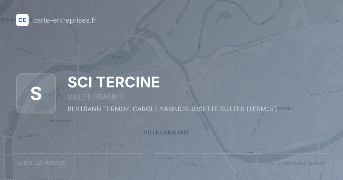 SCI TERCINE — 320461098 — fiche entreprise