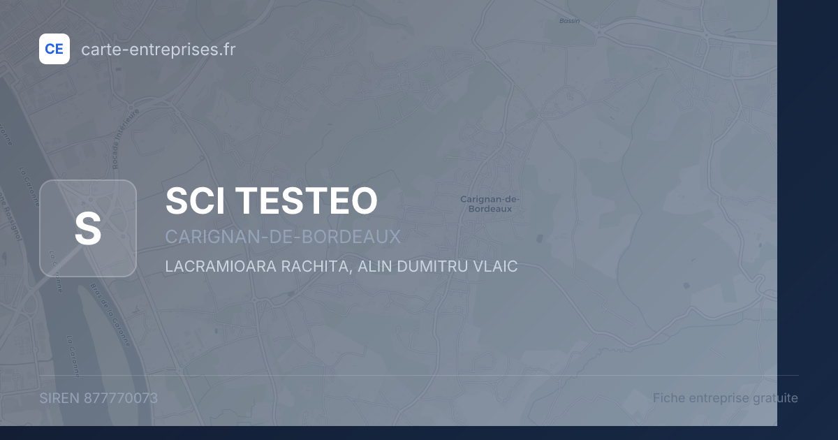 SCI TESTEO — 877770073 — fiche entreprise