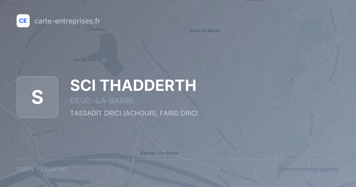 SCI THADDERTH — 791684780 — fiche entreprise