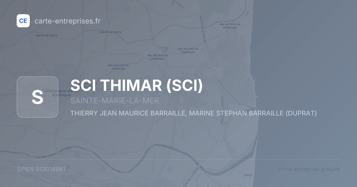 SCI THIMAR (SCI) — 913014981 — fiche entreprise