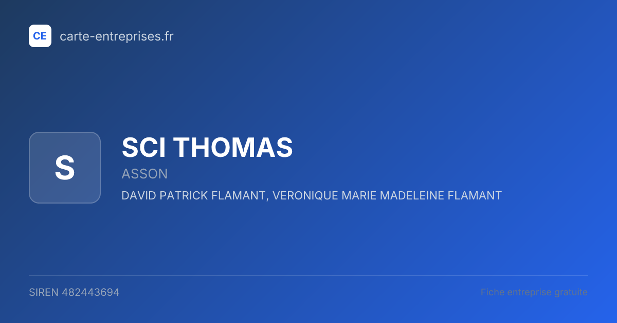 SCI THOMAS — 482443694 — fiche entreprise