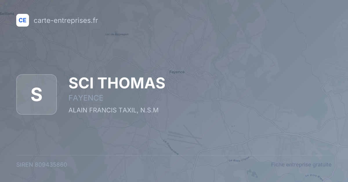 SCI THOMAS — 809435860 — fiche entreprise