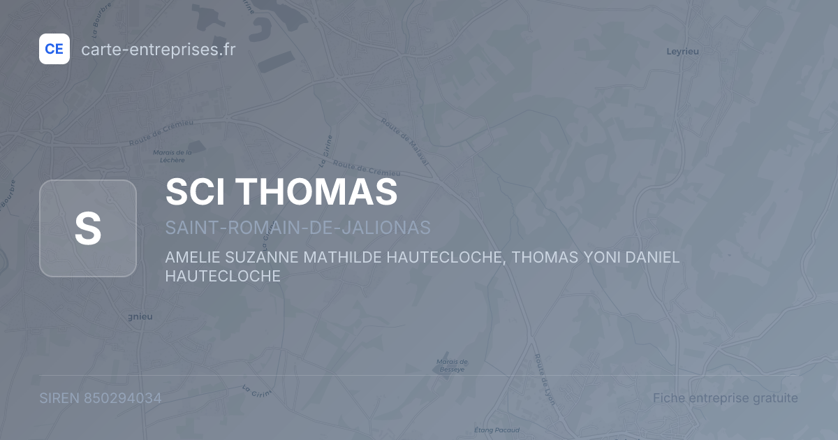 SCI THOMAS — 850294034 — fiche entreprise