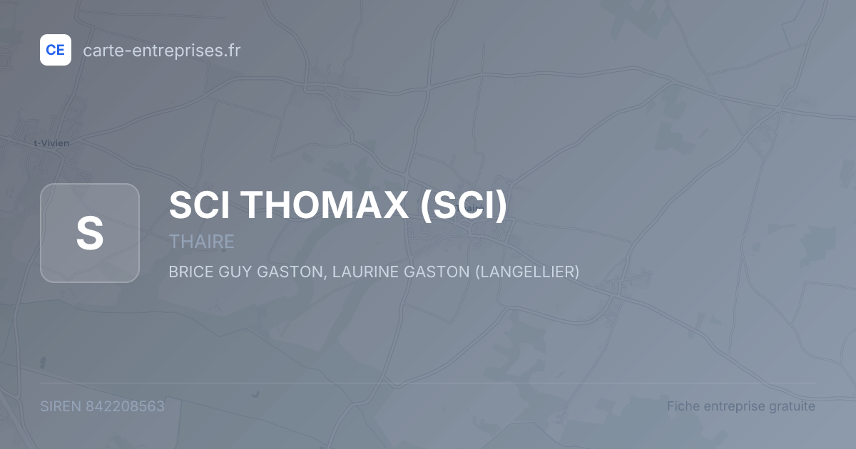 SCI THOMAX (SCI) — 842208563 — fiche entreprise