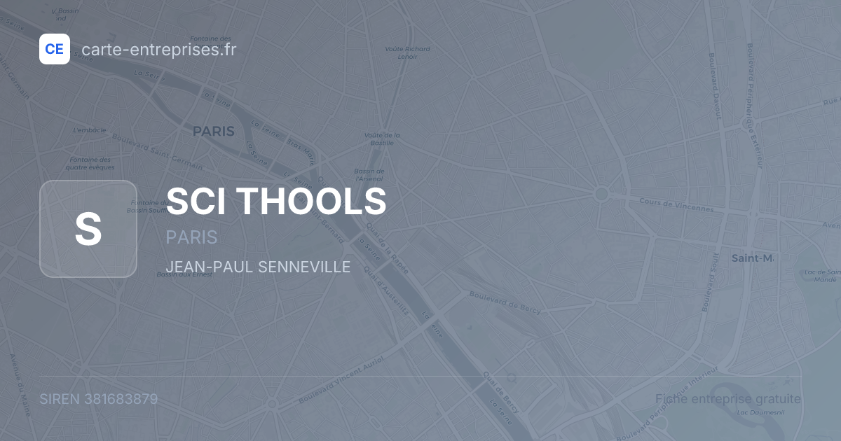 SCI THOOLS — 381683879 — fiche entreprise
