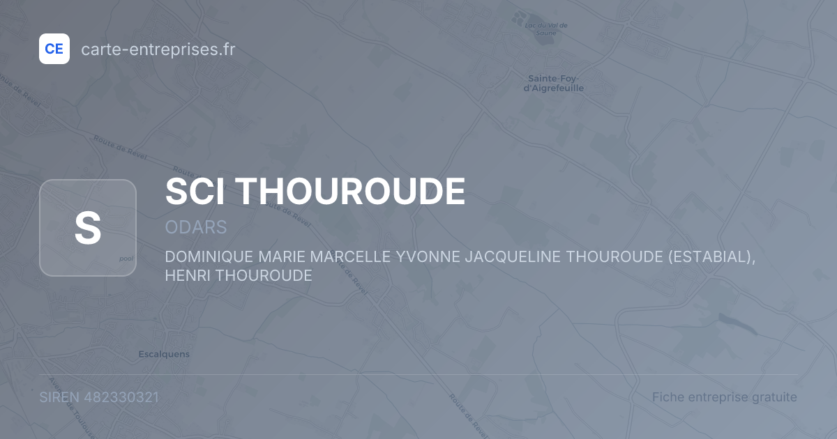 SCI THOUROUDE — 482330321 — fiche entreprise
