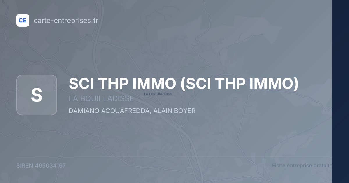 SCI THP IMMO — 495034167 — fiche entreprise