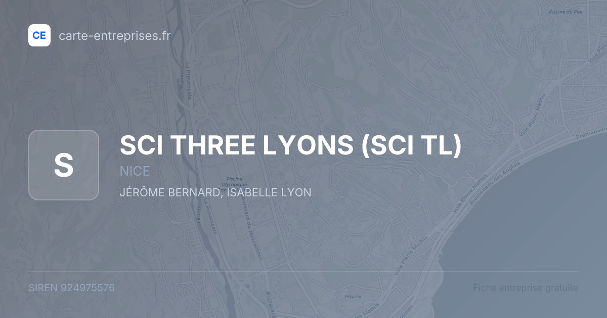 SCI THREE LYONS (SCI TL) — 924975576 — fiche entreprise