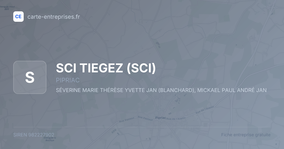 SCI TIEGEZ (SCI) — 982227902 — fiche entreprise