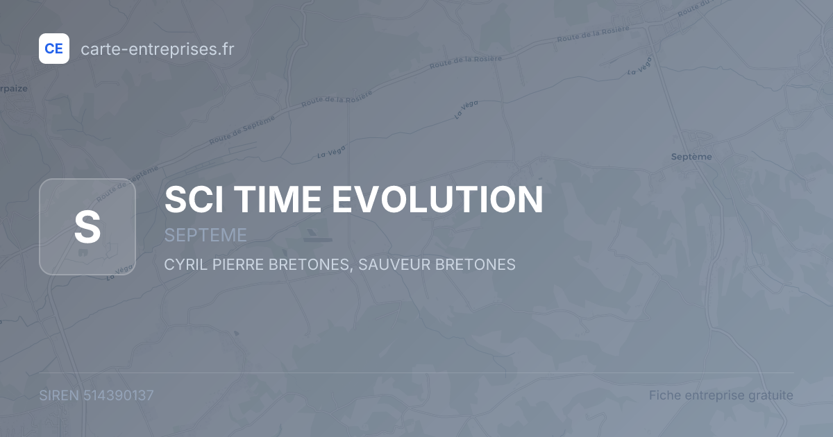 SCI TIME EVOLUTION — 514390137 — fiche entreprise