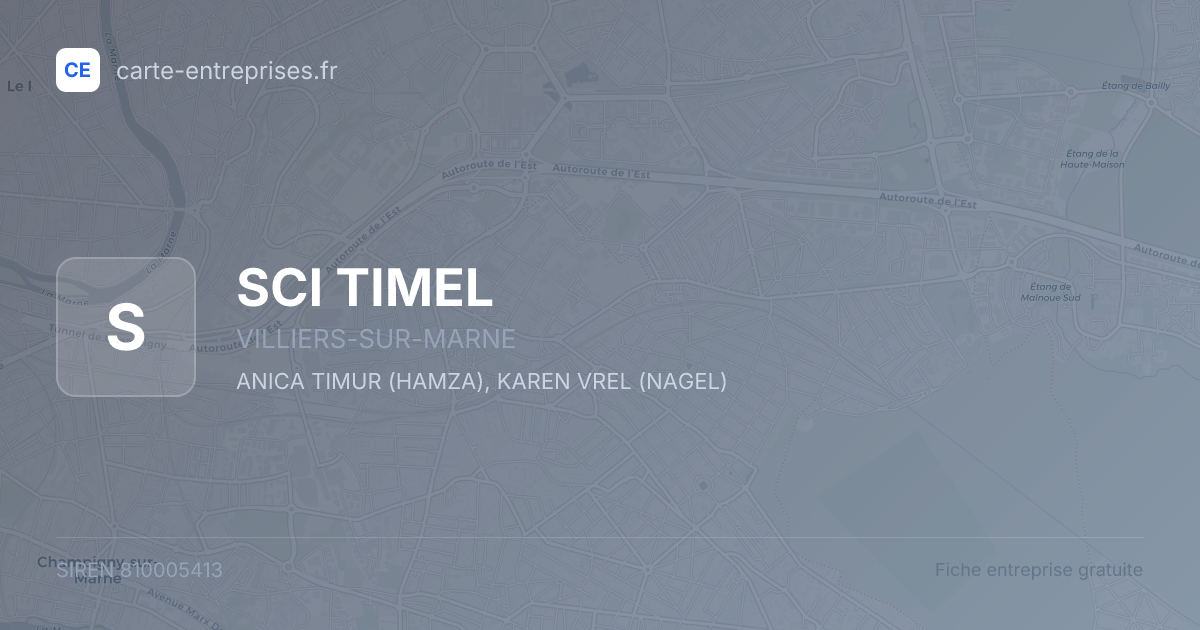 SCI TIMEL — 810005413 — fiche entreprise