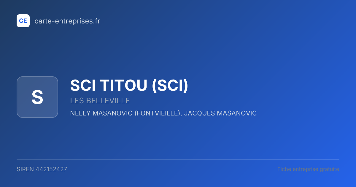 SCI TITOU (SCI) — 442152427 — fiche entreprise