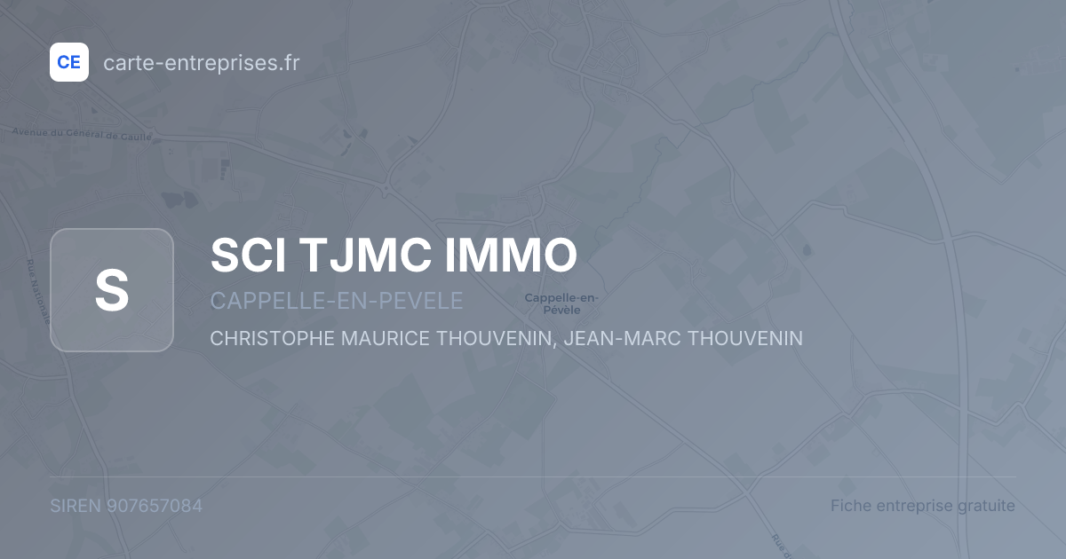 SCI TJMC IMMO — 907657084 — fiche entreprise