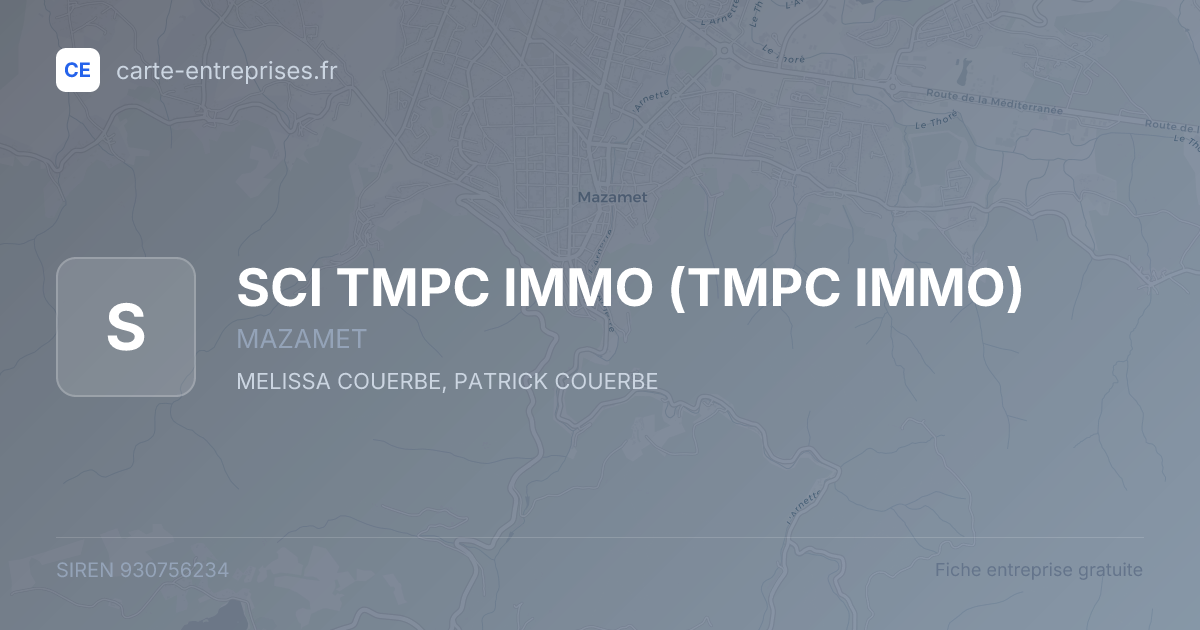 SCI TMPC IMMO (TMPC IMMO) — 930756234 — fiche entreprise