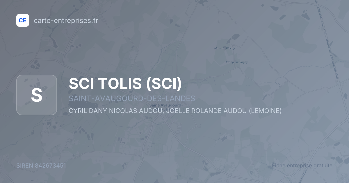 SCI TOLIS (SCI) — 842673451 — fiche entreprise