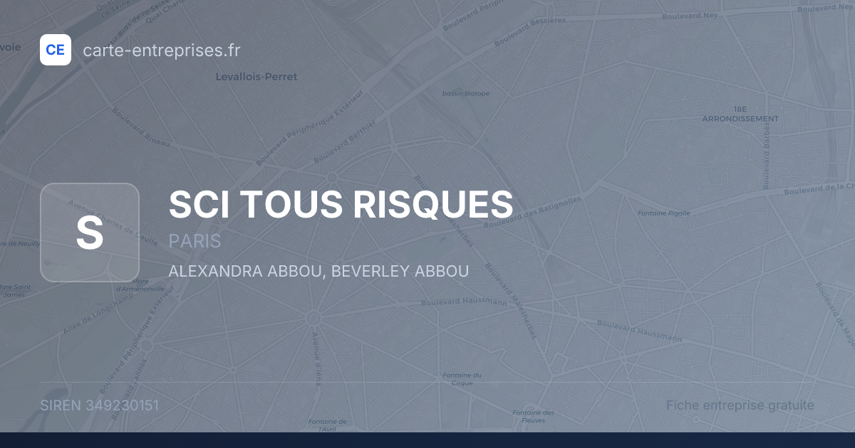 SCI TOUS RISQUES — 349230151 — fiche entreprise