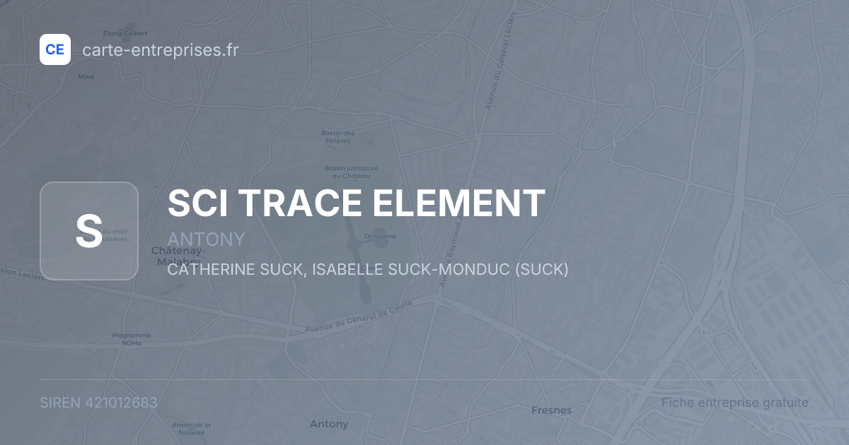 SCI TRACE ELEMENT — 421012683 — fiche entreprise
