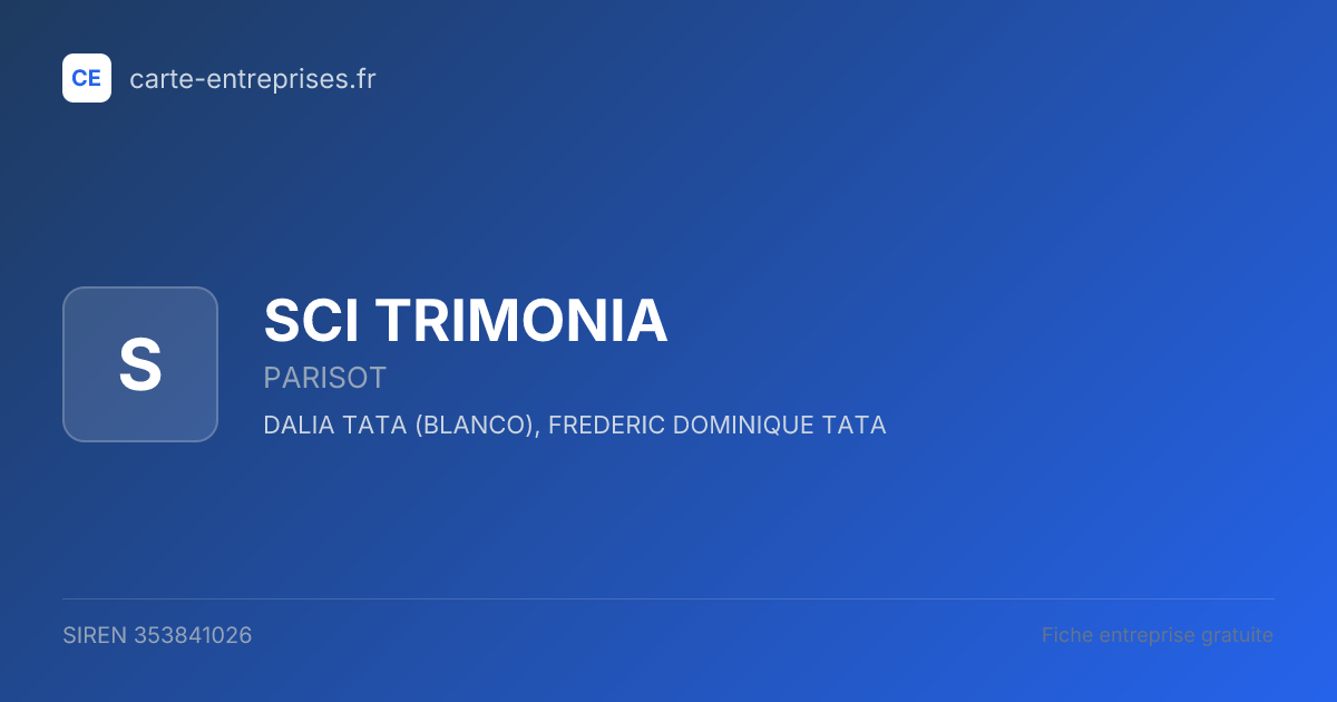 SCI TRIMONIA — 353841026 — fiche entreprise