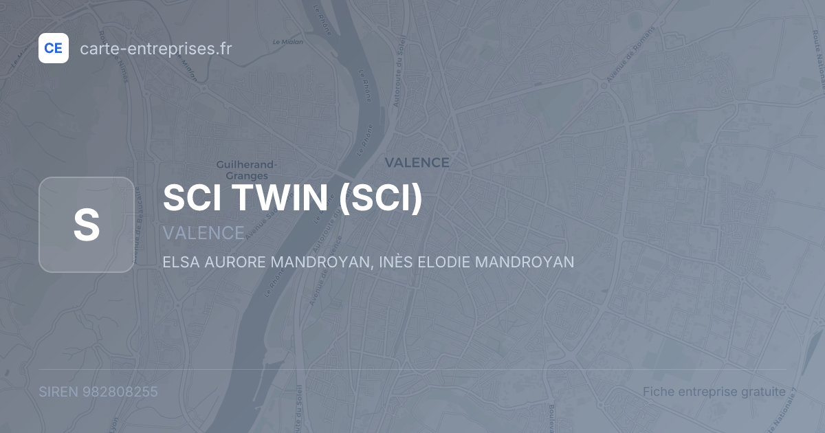 SCI TWIN (SCI) — 982808255 — fiche entreprise