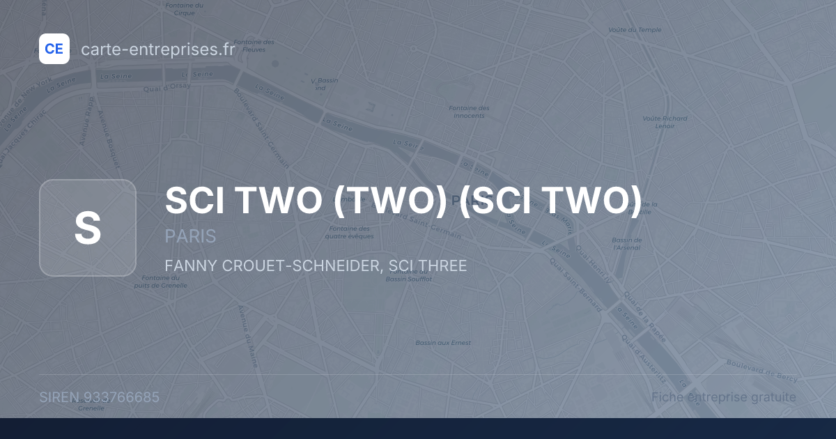 SCI TWO (TWO) (SCI TWO) — 933766685 — fiche entreprise