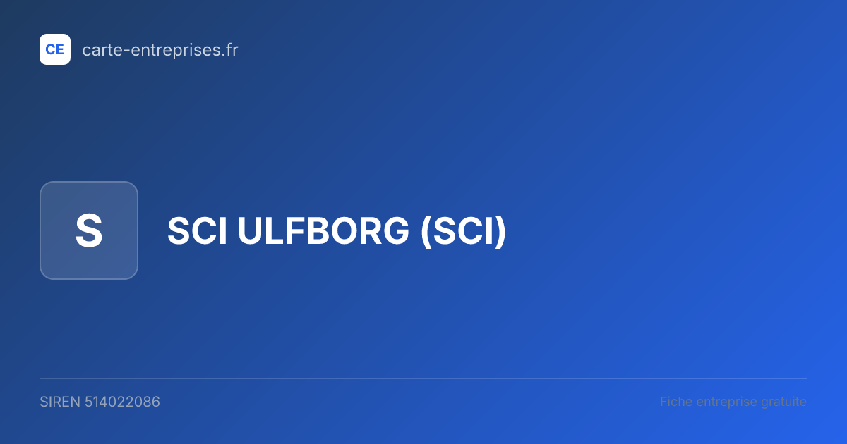 SCI  ULFBORG (SCI) — 514022086 — fiche entreprise