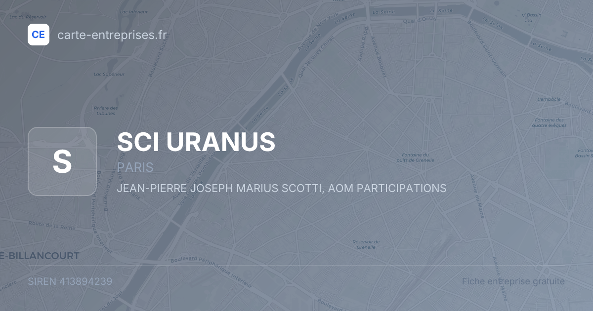 SCI URANUS — 413894239 — fiche entreprise
