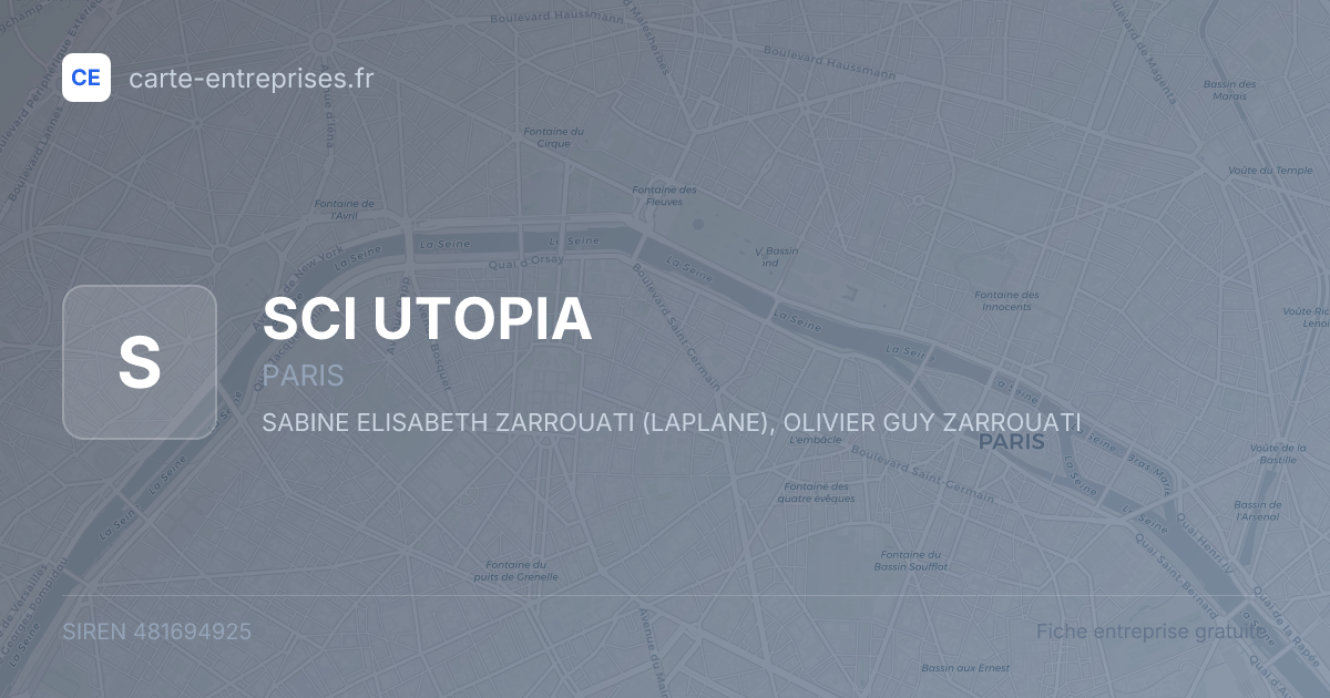 SCI UTOPIA — 481694925 — fiche entreprise