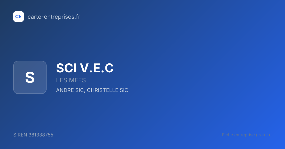 SCI V.E.C — 381338755 — fiche entreprise