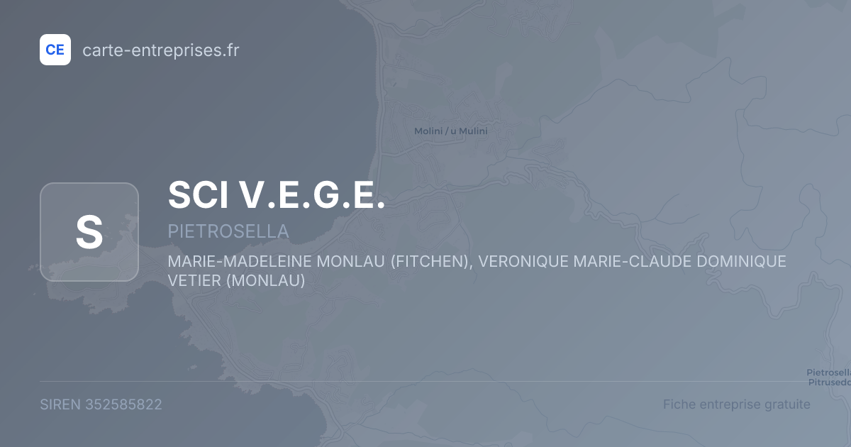 SCI V.E.G.E. — 352585822 — fiche entreprise