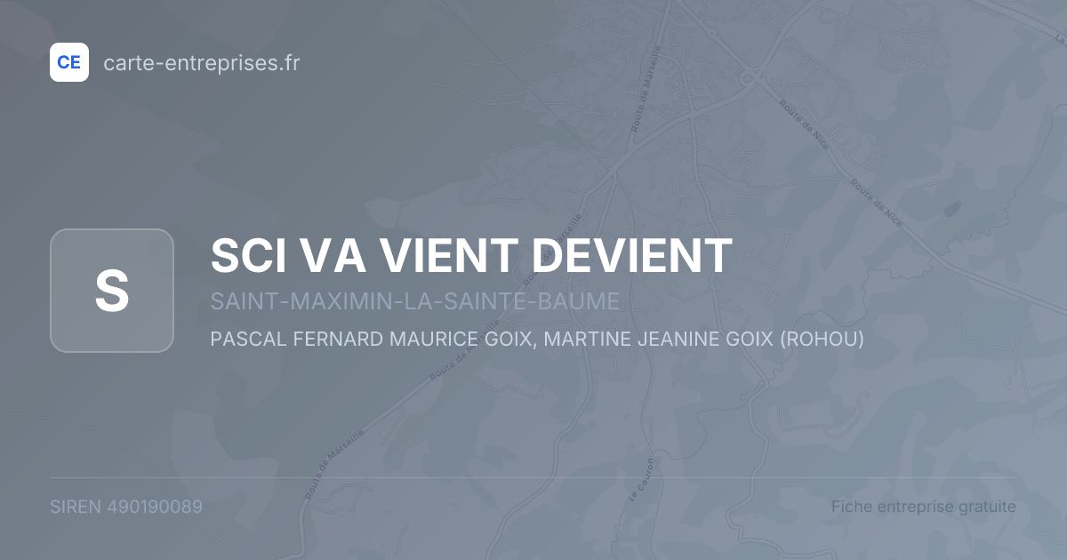 SCI VA VIENT DEVIENT — 490190089 — fiche entreprise