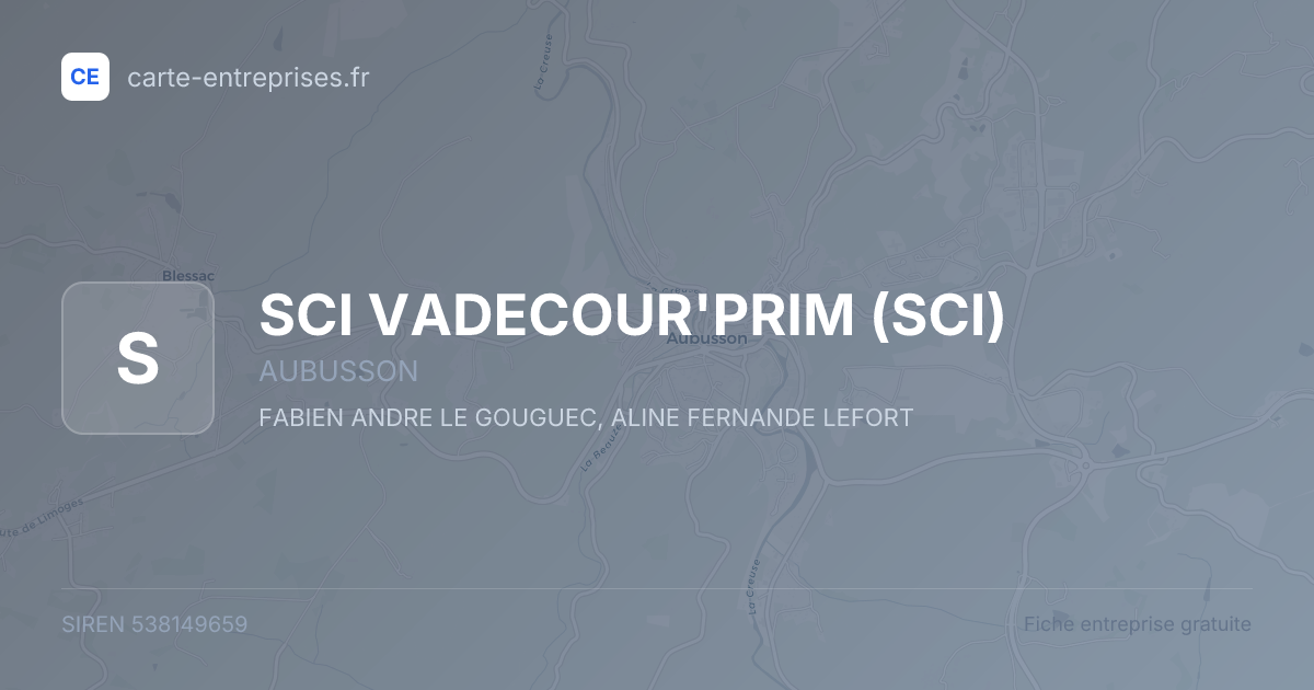 SCI VADECOUR'PRIM (SCI) — 538149659 — fiche entreprise
