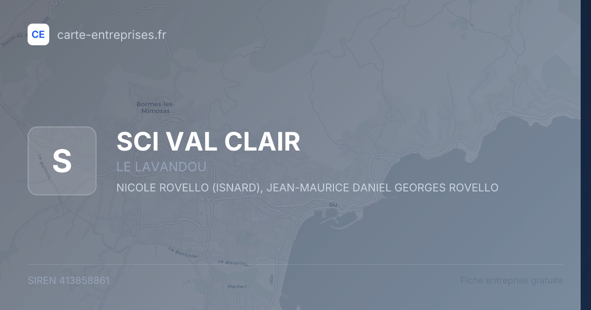 SCI VAL CLAIR — 413858861 — fiche entreprise