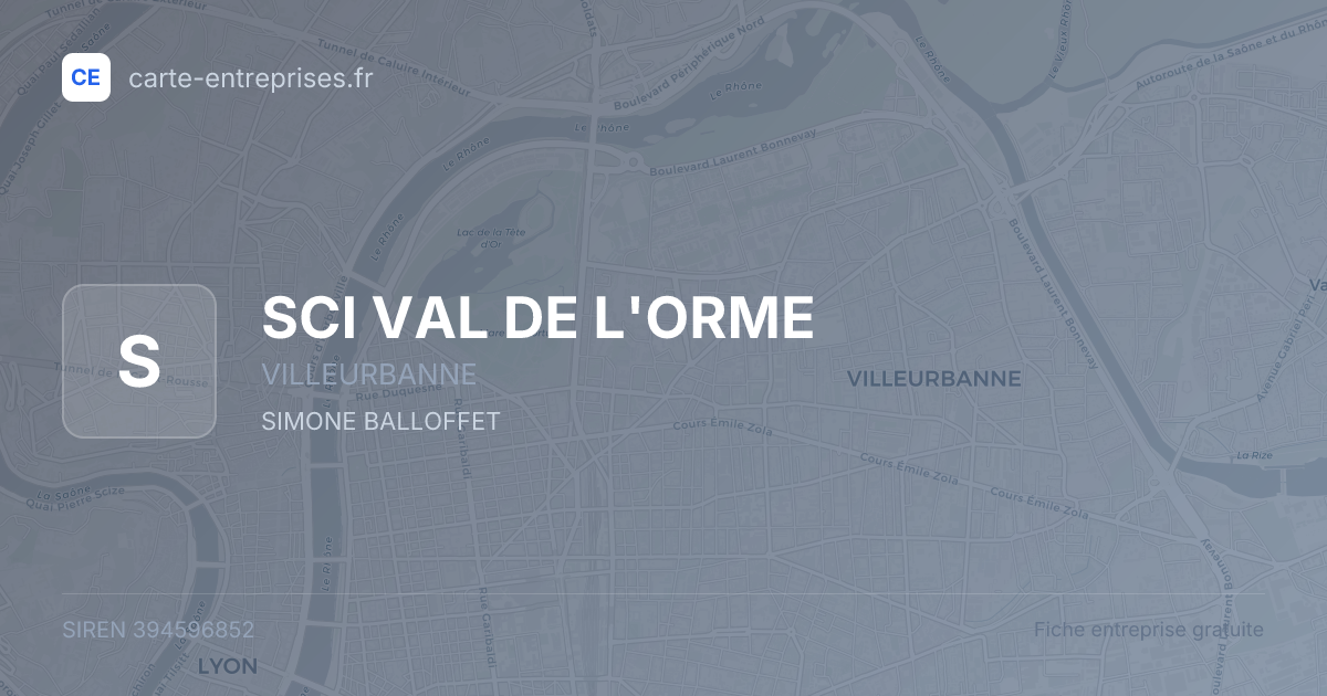 SCI VAL DE L'ORME — 394596852 — fiche entreprise