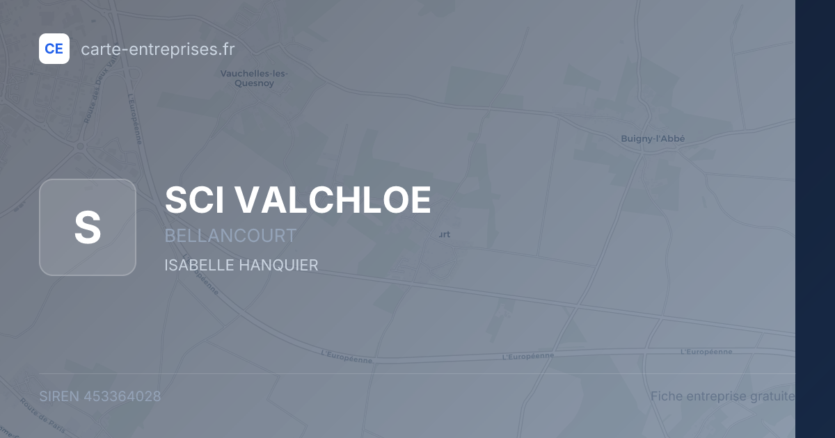 SCI VALCHLOE — 453364028 — fiche entreprise