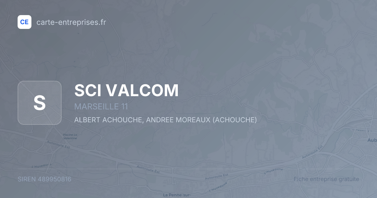 SCI VALCOM — 489950816 — fiche entreprise