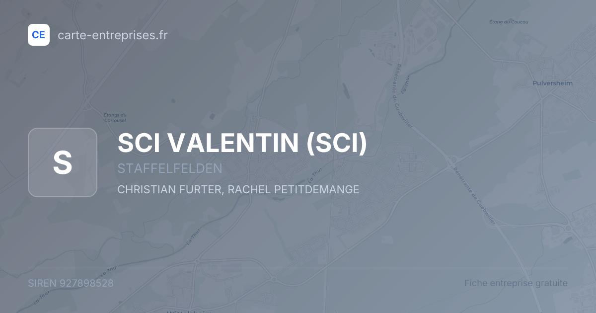 SCI VALENTIN (SCI) — 927898528 — fiche entreprise