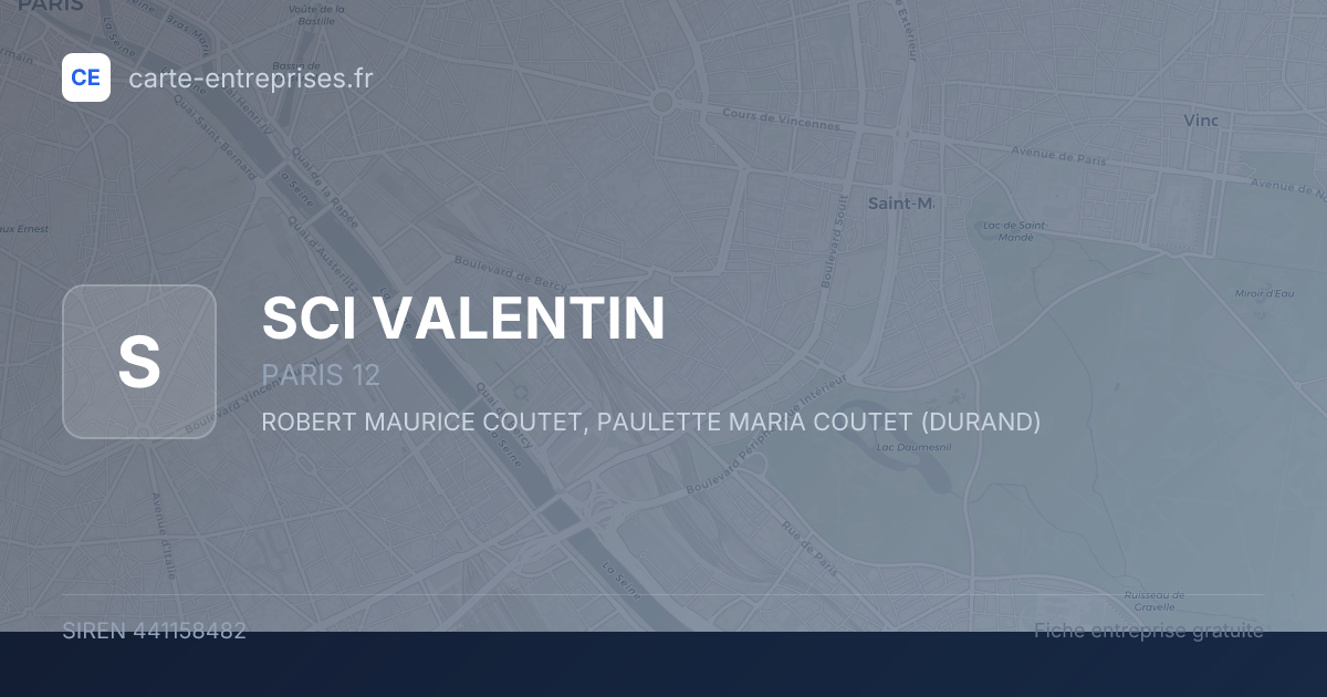SCI VALENTIN — 441158482 — fiche entreprise