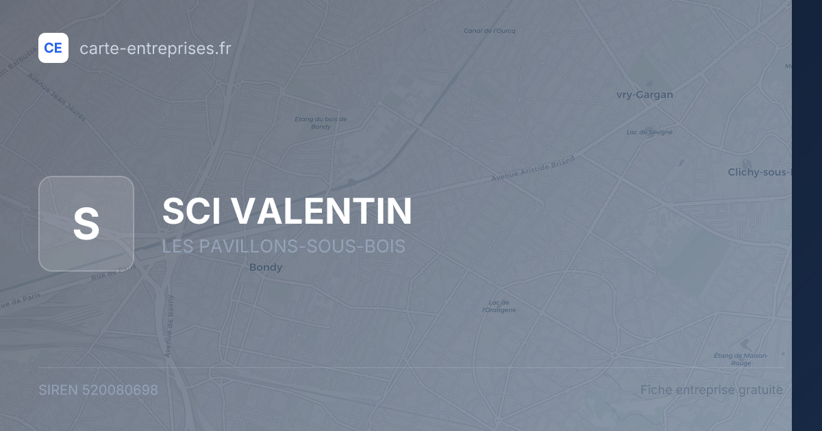 SCI VALENTIN — 520080698 — fiche entreprise