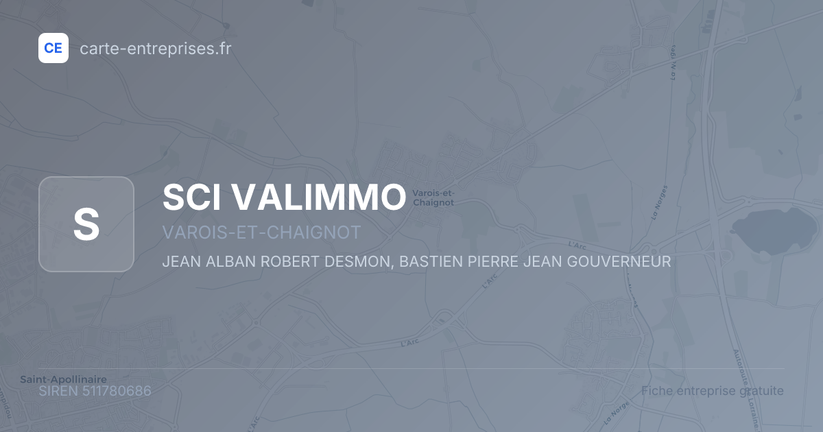 SCI VALIMMO — 511780686 — fiche entreprise